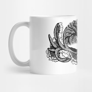 Tree Silhouette with Deer Skull Mug